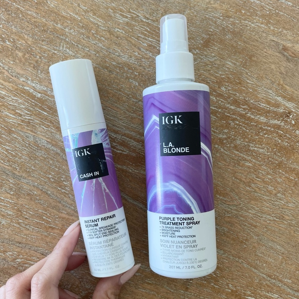 IGK Blonde Toning Spray and Cash In Serum